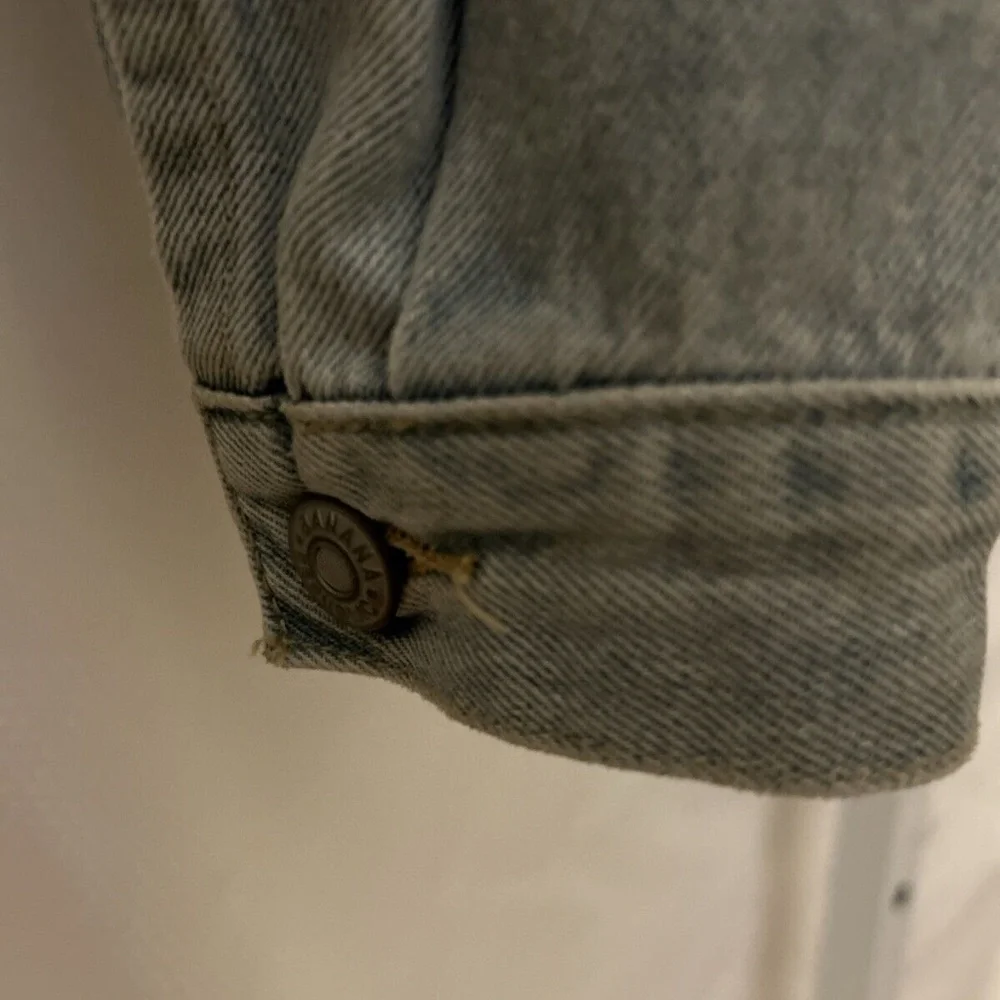 Banana Republic Men’s Size XL Denim Button Front Blue Jean Jacket Tan Collar